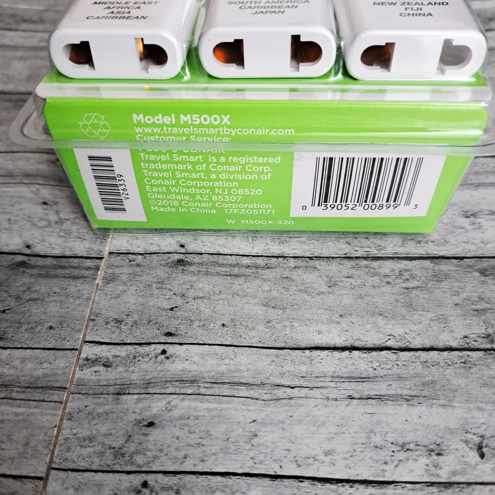Travel Smart Conair Universal Travel Adapter Plug Set - White